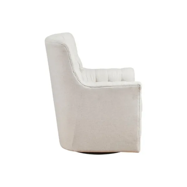 Accent Chairs-Kirkland's Home Upholstered Tufted Swivel Accent Chair White
