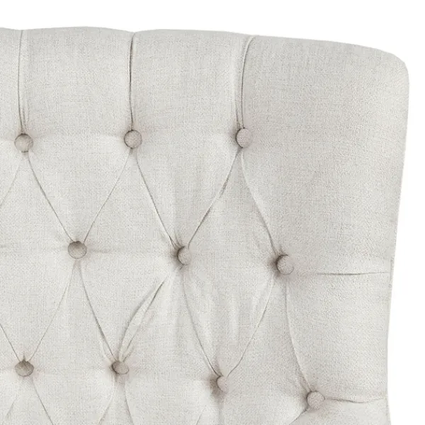 Accent Chairs-Kirkland's Home Upholstered Tufted Swivel Accent Chair White