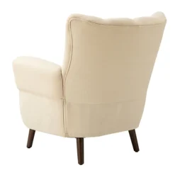 Accent Chairs-Kirkland's Home Upholstered Tufted Wingback Accent Chair Ivory