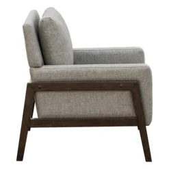 Accent Chairs-Kirkland's Home Upholstered Wood Trim Accent Chair Gray