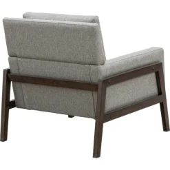 Accent Chairs-Kirkland's Home Upholstered Wood Trim Accent Chair Gray