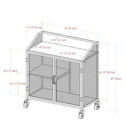 Cabinets & Sideboards-Kirkland's Home Urban Mesh Door Rolling Bar Cabinet Gray