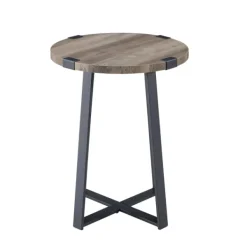 Accent & End Tables-Kirkland's Home Urban Rustic Round Accent Table Gray