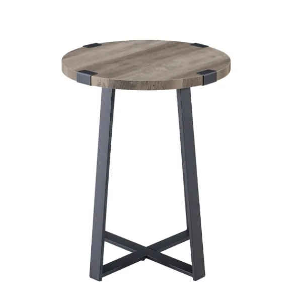 Accent & End Tables-Kirkland's Home Urban Rustic Round Accent Table Gray