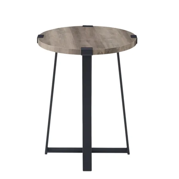 Accent & End Tables-Kirkland's Home Urban Rustic Round Accent Table Gray