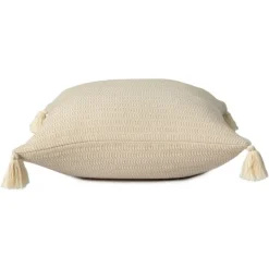 Pillows-Kirkland's Home Vanilla Trapeze Organic Cotton Throw Pillow Ivory