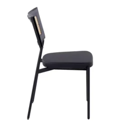 Dining Chairs-Kirkland's Home Vegan Leather And Rattan Dining Chairs, Set Of 2 Black/Tan