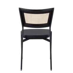 Dining Chairs-Kirkland's Home Vegan Leather And Rattan Dining Chairs, Set Of 2 Black/Tan
