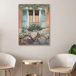 Framed Art-Kirkland's Home Velo De Montpellier Framed Canvas Art Print Orange/Blue