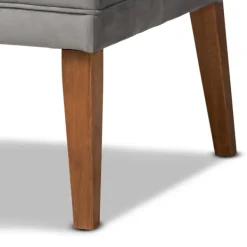 Dining Sets-Kirkland's Home Velvet And Walnut Bench 4-Pc. Dining Set Gray