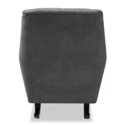 Accent Chairs-Kirkland's Home Velvet Biscuit Tufted Rocking Chair Gray