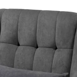 Accent Chairs-Kirkland's Home Velvet Biscuit Tufted Rocking Chair Gray