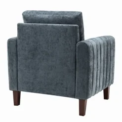 Accent Chairs-Kirkland's Home Velvet Channel Stitch Accent Chair Blue