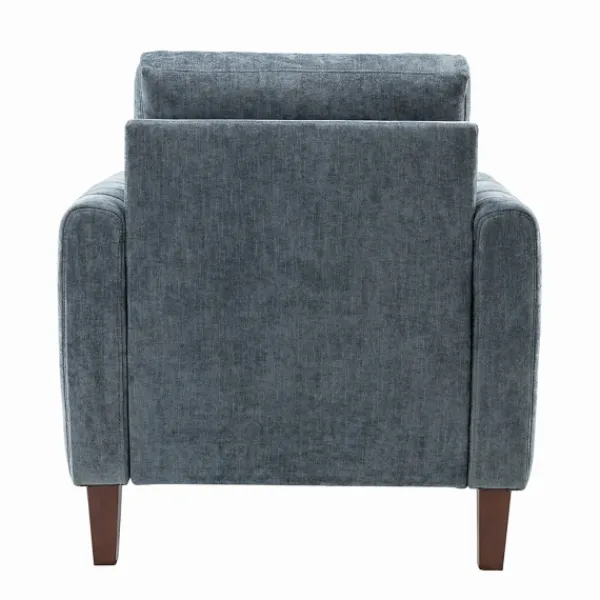 Accent Chairs-Kirkland's Home Velvet Channel Stitch Accent Chair Blue
