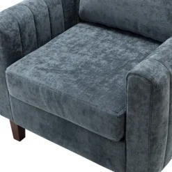 Accent Chairs-Kirkland's Home Velvet Channel Stitch Accent Chair Blue