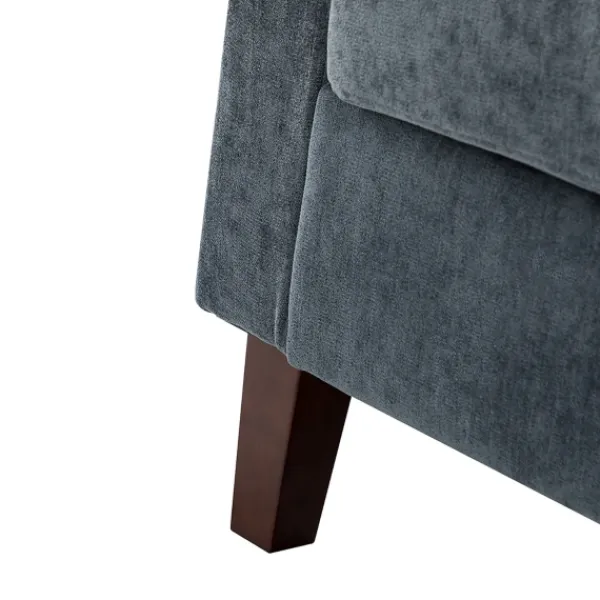 Accent Chairs-Kirkland's Home Velvet Channel Stitch Accent Chair Blue