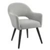 Dining Chairs-Kirkland's Home Velvet Curved Open Back Dining Chair Gray
