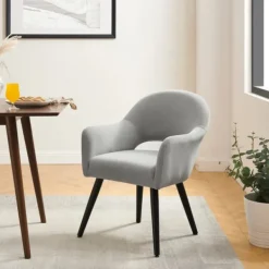 Dining Chairs-Kirkland's Home Velvet Curved Open Back Dining Chair Gray
