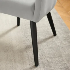 Dining Chairs-Kirkland's Home Velvet Curved Open Back Dining Chair Gray