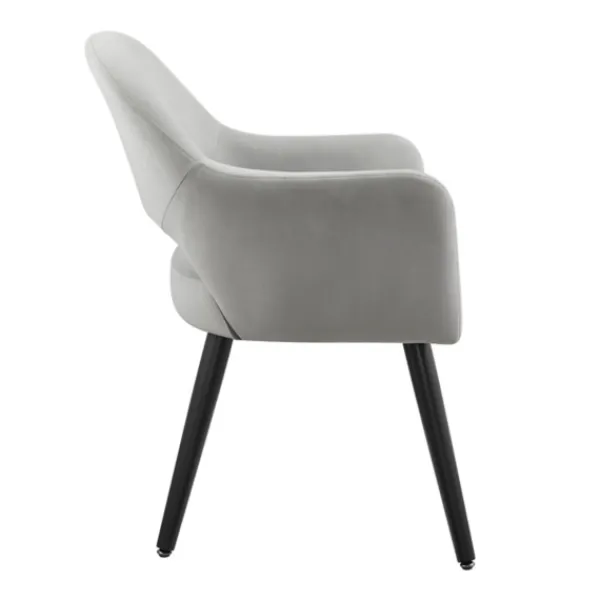 Dining Chairs-Kirkland's Home Velvet Curved Open Back Dining Chair Gray