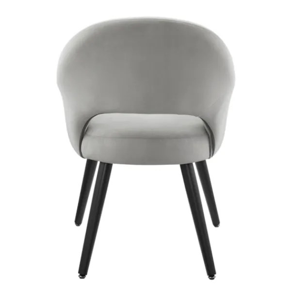 Dining Chairs-Kirkland's Home Velvet Curved Open Back Dining Chair Gray