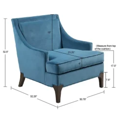 Accent Chairs-Kirkland's Home Velvet Martha Stewart Accent Chair Blue