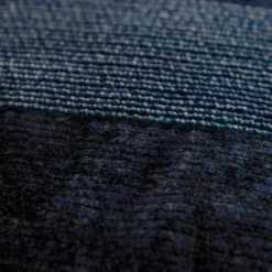 Pillows-Kirkland's Home Velvet Navy Monochrome Stripe Lumbar Pillow Blue