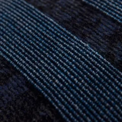 Pillows-Kirkland's Home Velvet Navy Monochrome Stripe Lumbar Pillow Blue