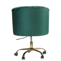 Office Furniture-Kirkland's Home Velvet Tufted Golden Leg Swivel Office Chair Green