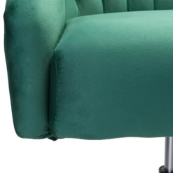 Office Furniture-Kirkland's Home Velvet Tufted Golden Leg Swivel Office Chair Green
