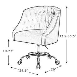 Office Furniture-Kirkland's Home Velvet Tufted Golden Leg Swivel Office Chair Green