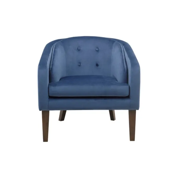 Accent Chairs-Kirkland's Home Velvet Tufted Midcentury Modern Accent Chair Blue