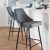 Bar Stools & Counter Height Stools-Kirkland's Home Velvet Upholstered Counter Stools, Set Of 2 Gray