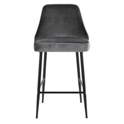 Bar Stools & Counter Height Stools-Kirkland's Home Velvet Upholstered Counter Stools, Set Of 2 Gray