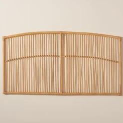 Beds & Headboards-Kirkland's Home Vertical Weave Rat Queen Headboard Tan