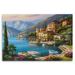 Canvas Art-Kirkland's Home Villa Bella Vista Canvas Art Print, 60X40 In. Blue/Multi