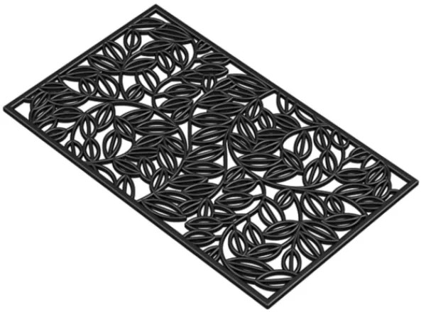 Doormats-Kirkland's Home Vine Rubber Doormat, 36X24 Black