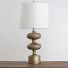 Table Lamps-Kirkland's Home Vintage Brass Textured Table Lamp White