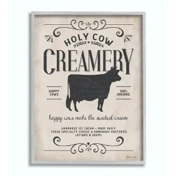 Wall Quotes & Signs-Kirkland's Home Vintage Creamery Cow Framed Wall Plaque Ivory