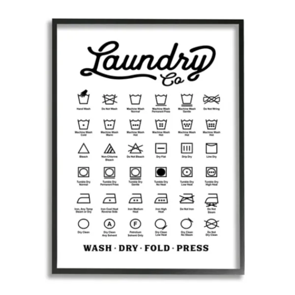 Wall Quotes & Signs-Kirkland's Home Vintage Laundry Chart Framed Wall Plaque Black/White