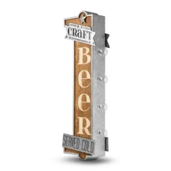 Wall Quotes & Signs-Kirkland's Home Vintage Led Metal Craft Beer Bar Marquee Plaque Brown/Silver