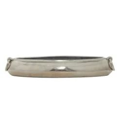 Decorative Trays-Kirkland's Home Vintage Metal Oblong Tray Silver