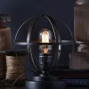 Table Lamps-Kirkland's Home Vintage Metal Sphere Lamp Black