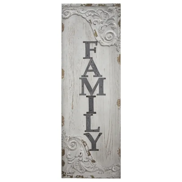 Wall Quotes & Signs-Kirkland's Home Vintage Painted Wood Family Sign Gray