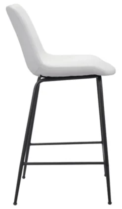 Bar Stools & Counter Height Stools-Kirkland's Home Vinyl And Steel Counter Stool White