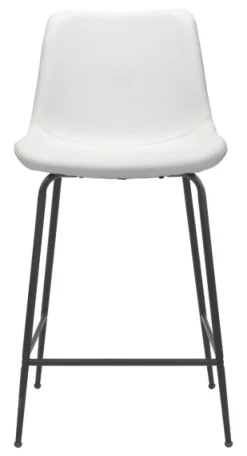 Bar Stools & Counter Height Stools-Kirkland's Home Vinyl And Steel Counter Stool White