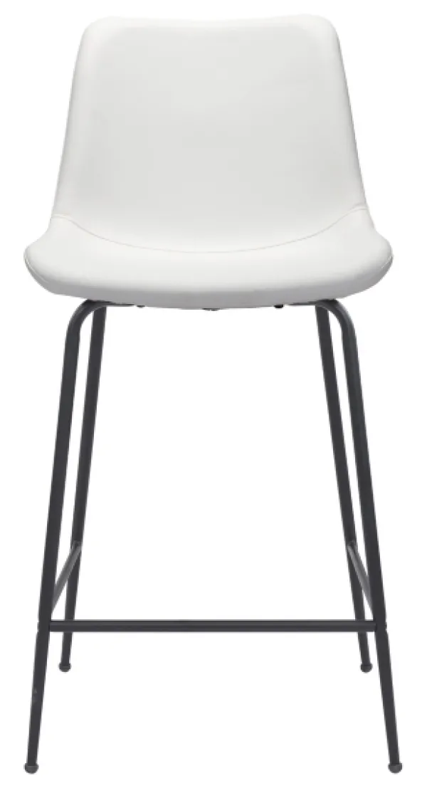 Bar Stools & Counter Height Stools-Kirkland's Home Vinyl And Steel Counter Stool White