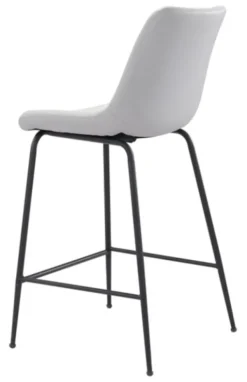 Bar Stools & Counter Height Stools-Kirkland's Home Vinyl And Steel Counter Stool White