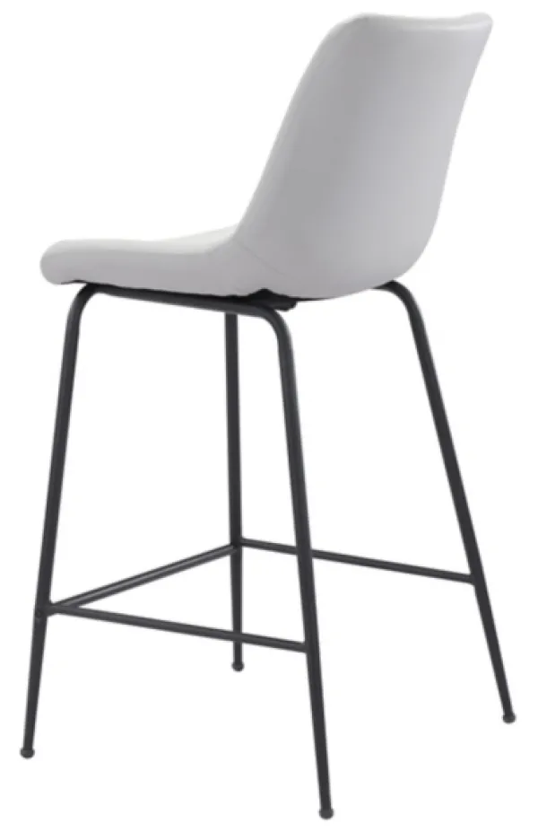 Bar Stools & Counter Height Stools-Kirkland's Home Vinyl And Steel Counter Stool White