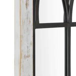 Decorative Mirrors-Kirkland's Home Vista Arched Windowpane Mirror, 24X37.5 In. Ivory